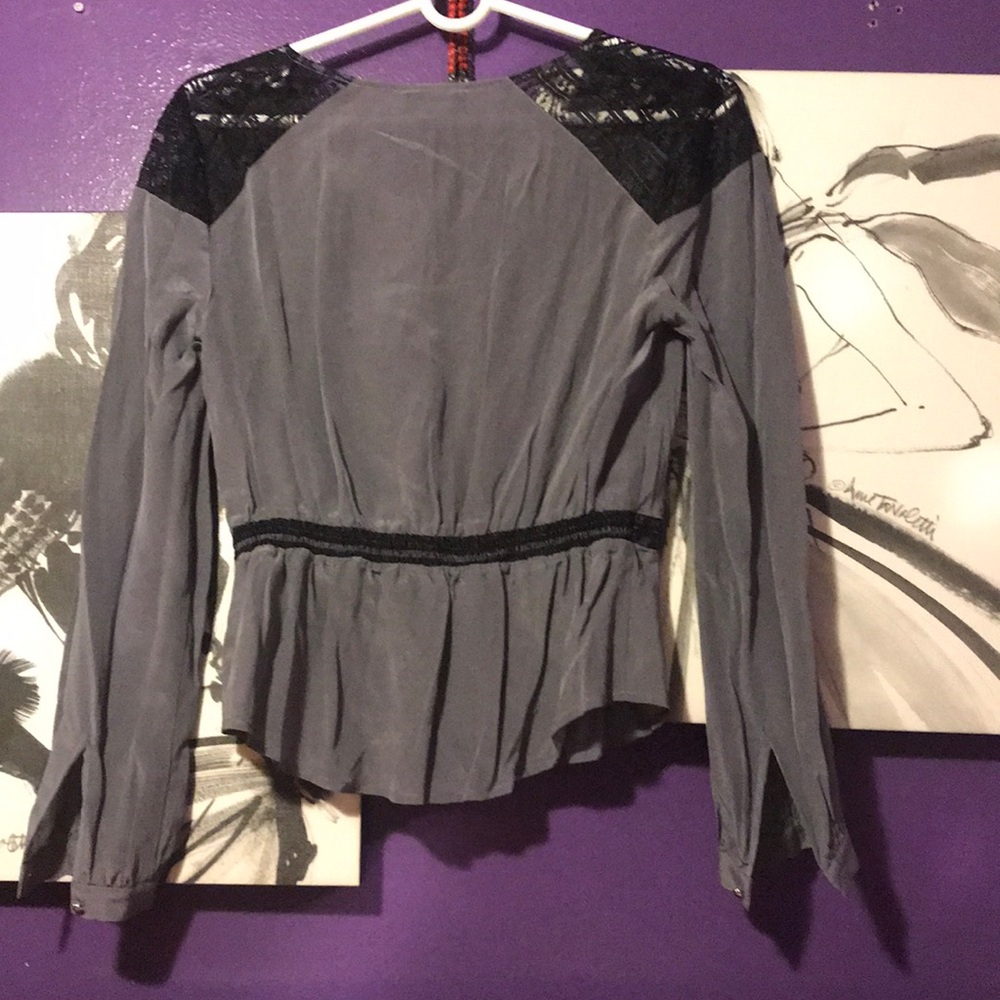 Bebe LS lace insert top - Picture 3 of 4
